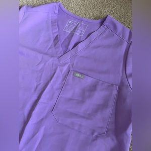 Purple size small FIGS scrub top.